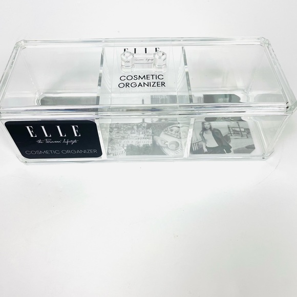 ELLE 3 Compartment Cosmetic Organizer with Lid - Picture 3 of 7